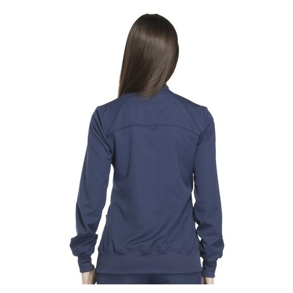 Dickies Zip Front Warm-Up Scrub Jacket WMNS M Blue Sweater Long Sleeve Uniform - Picture 10 of 13